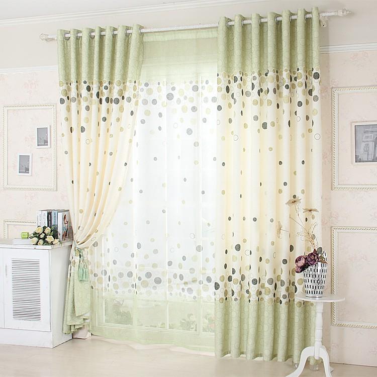 Rèm vải họa tiết chấm bi