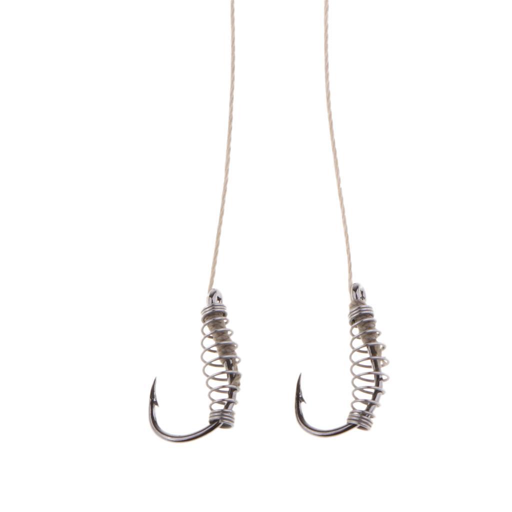 2-4pack 5pairs Spring Hooks Barbed Swivel Fishing Hooks Accessories Hook Size 7