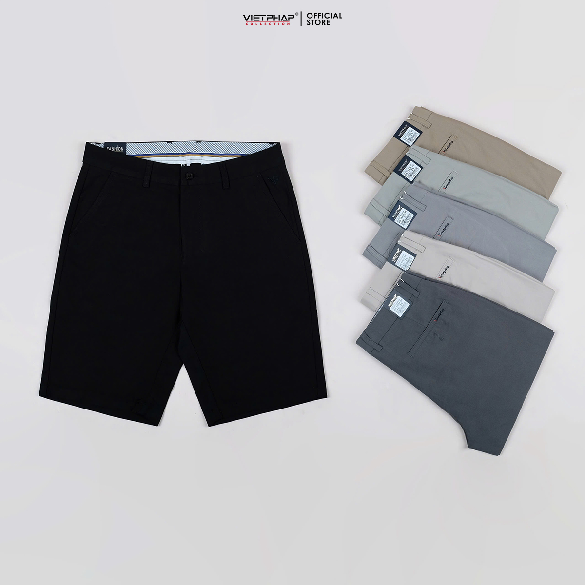 Quần Short Kaki Nam VIỆT PHÁP Form Basic Chất liệu Cotton mềm mịn hút mồ hôi tốt 15501