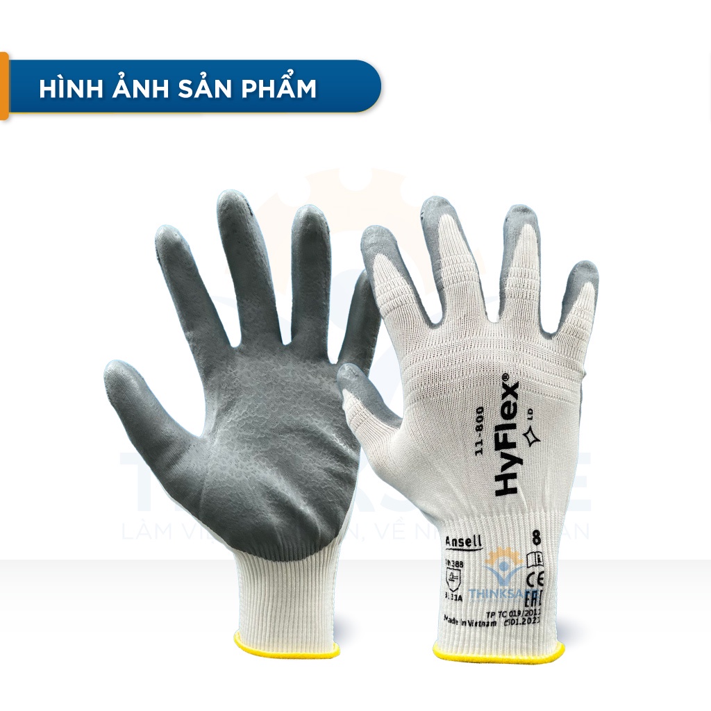 Găng tay đa năng Ansell Hyflex 11-800 bao tay chống dầu nhớt, ôm sát tay, độ khéo léo cao, bao tay bảo hộ lao động cơ khí, kỹ thuật chính xác