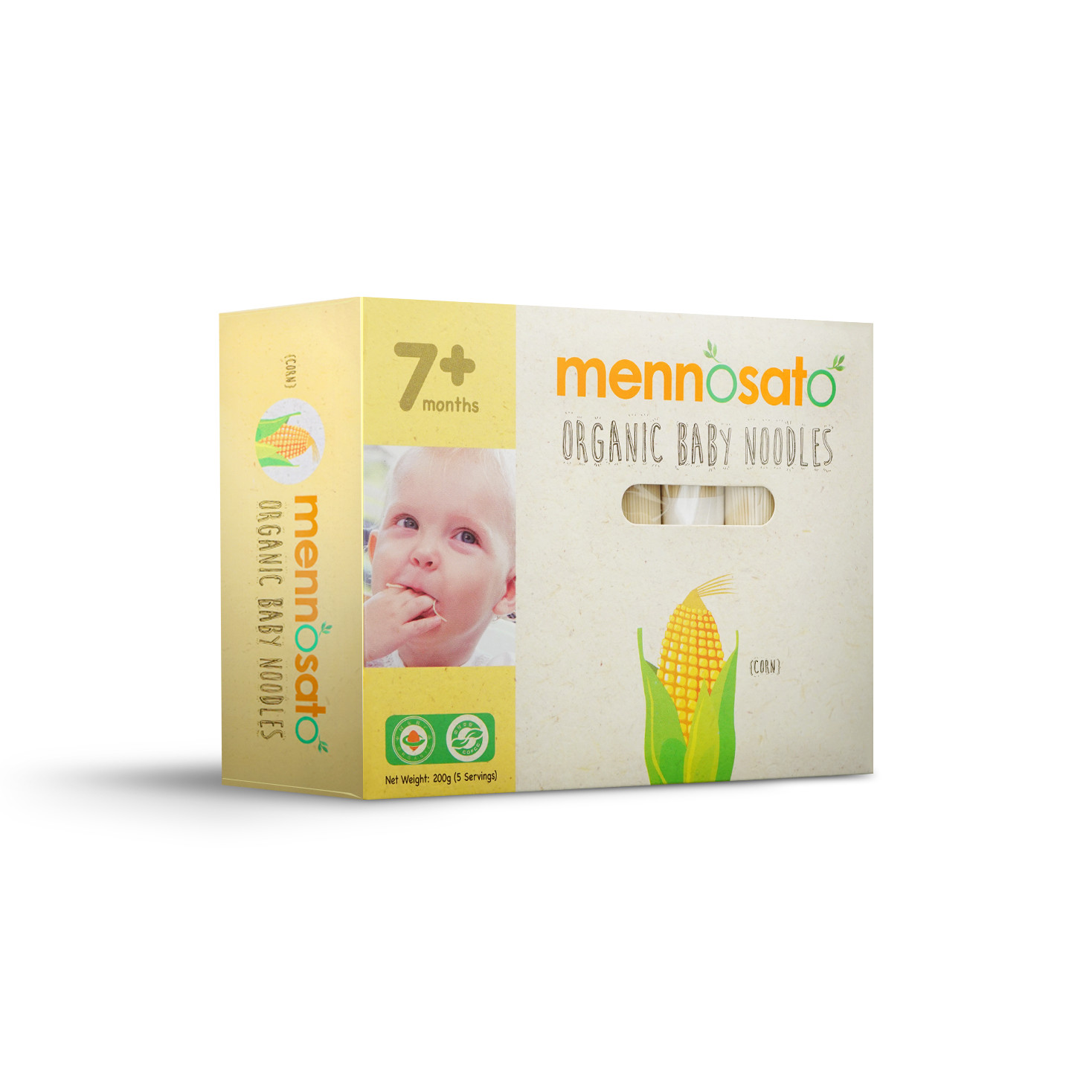 MÌ ăn dặm hữu cơ cho bé vị Bắp ngô Corn 200g Men No Sato