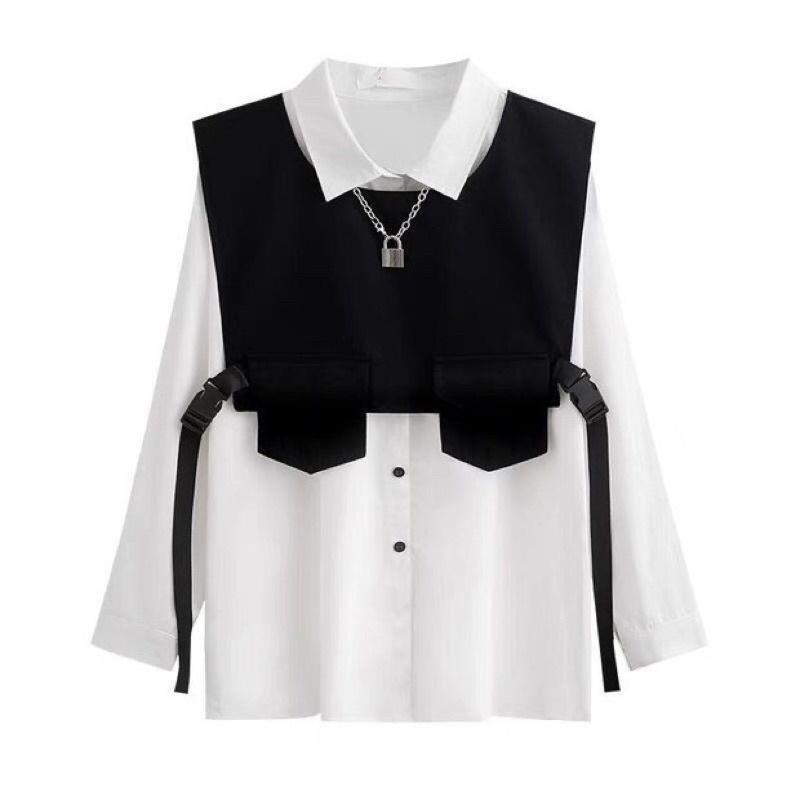 Sơmi thiết kế 2in1 Unisex