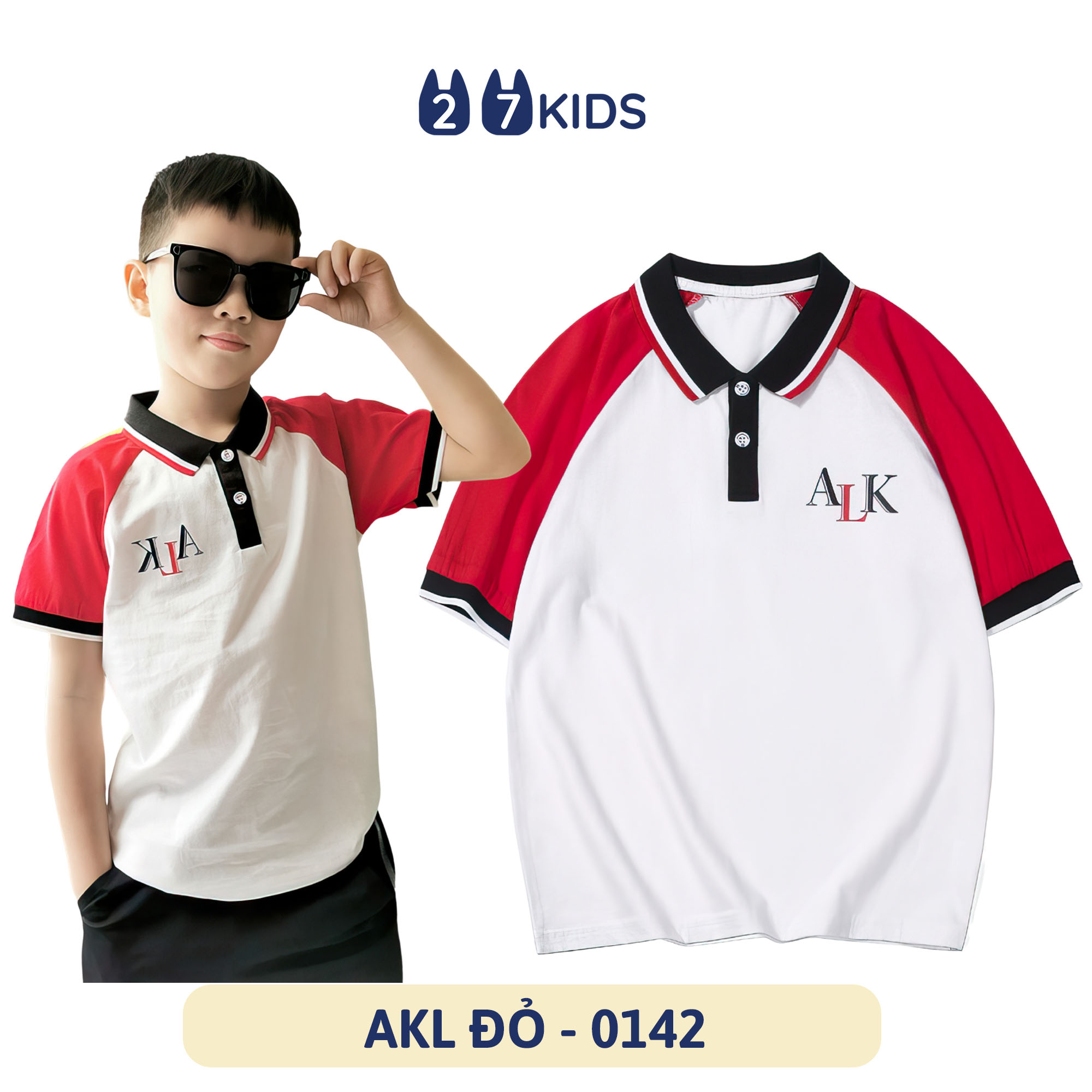 Áo Polo bé trai ngắn tay size đại 27Kids áo thun sơ mi cộc nam cho trẻ từ 6-14 tuổi BSPO8