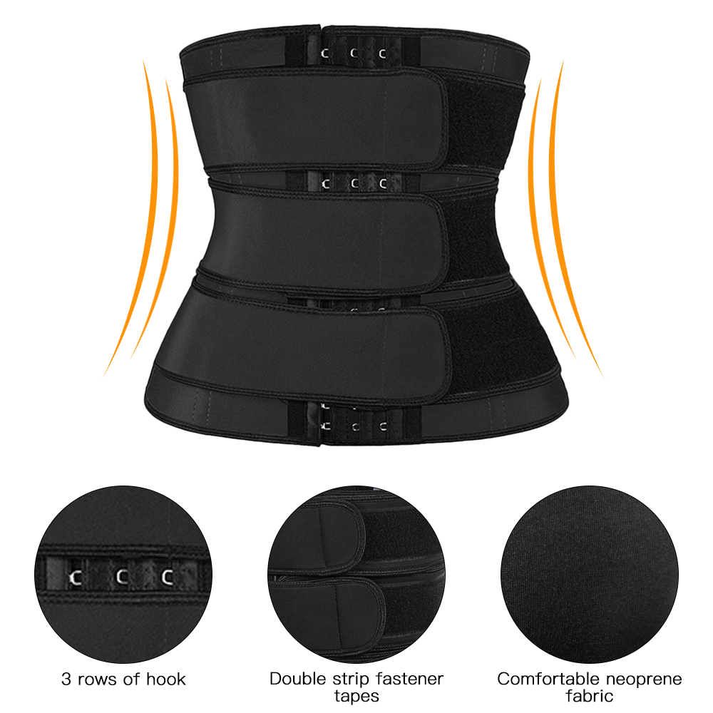 Đai nịt bụng với 9 xương thép thích hợp có thê điều chỉnh đóng băng với 3 hàng móc và mắt đóng phía trước