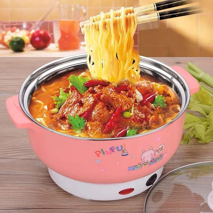 NỒI LẨU ĐIỆN ĐA NĂNG CHỐNG DÍNH VUNG KÍN NẤU MÌ LUỘC TRỨNG CHIÊN XÀO HẤP