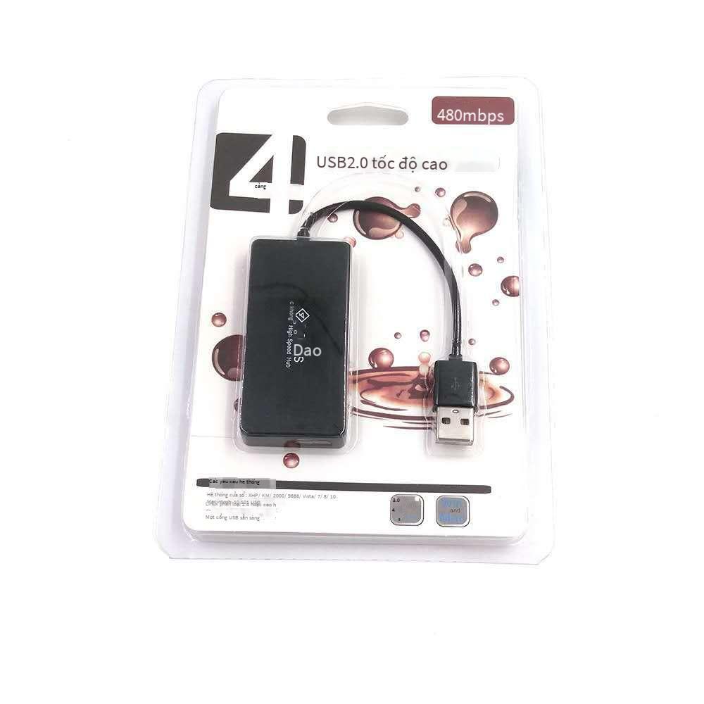 Bộ chia 4 cổng USB mở rộng giá rẻ nhất Bộ chia 4 cổng USB HUB 2.0 hub chuyển đổi USB tốc độ cao