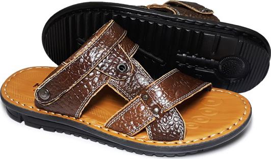 Giày Sandal Nam Da Bò Vân Cá Sấu HappyShoes - HP02