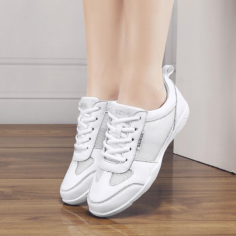 Giày khiêu vũ phụ nữ phụ nữ hiện đại đế ngoài mềm giày jazz sneakers aerobics thoáng khí nữ nhảy múa thể dục nữ Color: 865 White Shoe Size: 41
