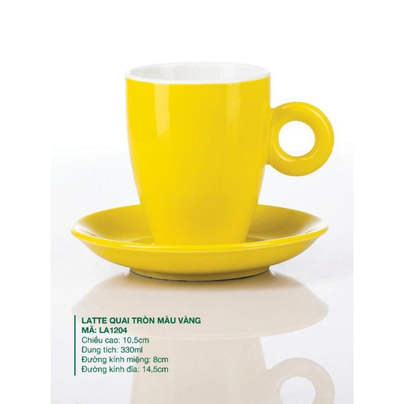 Set cốc ly sứ Latte Cà phê 330ml H10,5 × M8 - Đa dạng màu - Gốm sứ Bát tràng