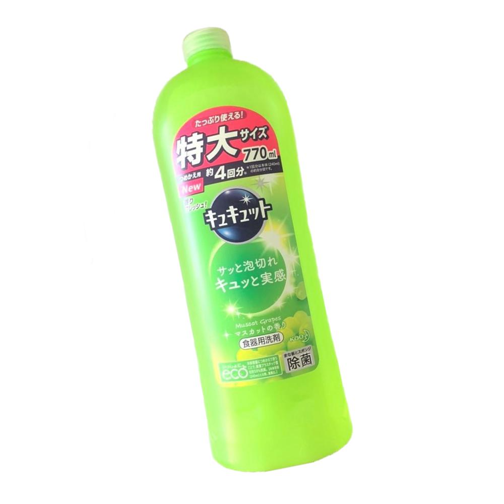 Nước rửa chén bát diệt khuẩn KAO Kyukyutto 770ml nội địa Nhật Bản - Hương Nho