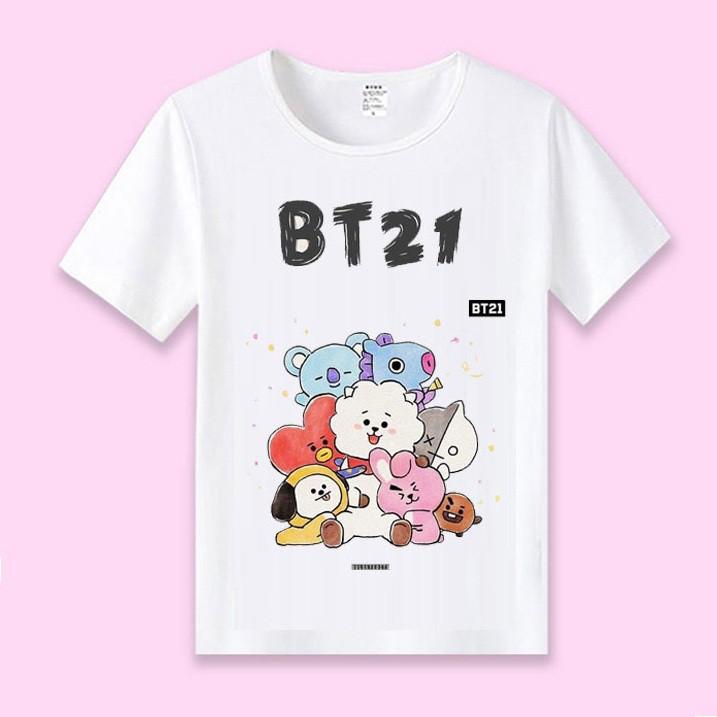 Áo BT21 BTS áo thun in hình các nhân vật BT21 cute