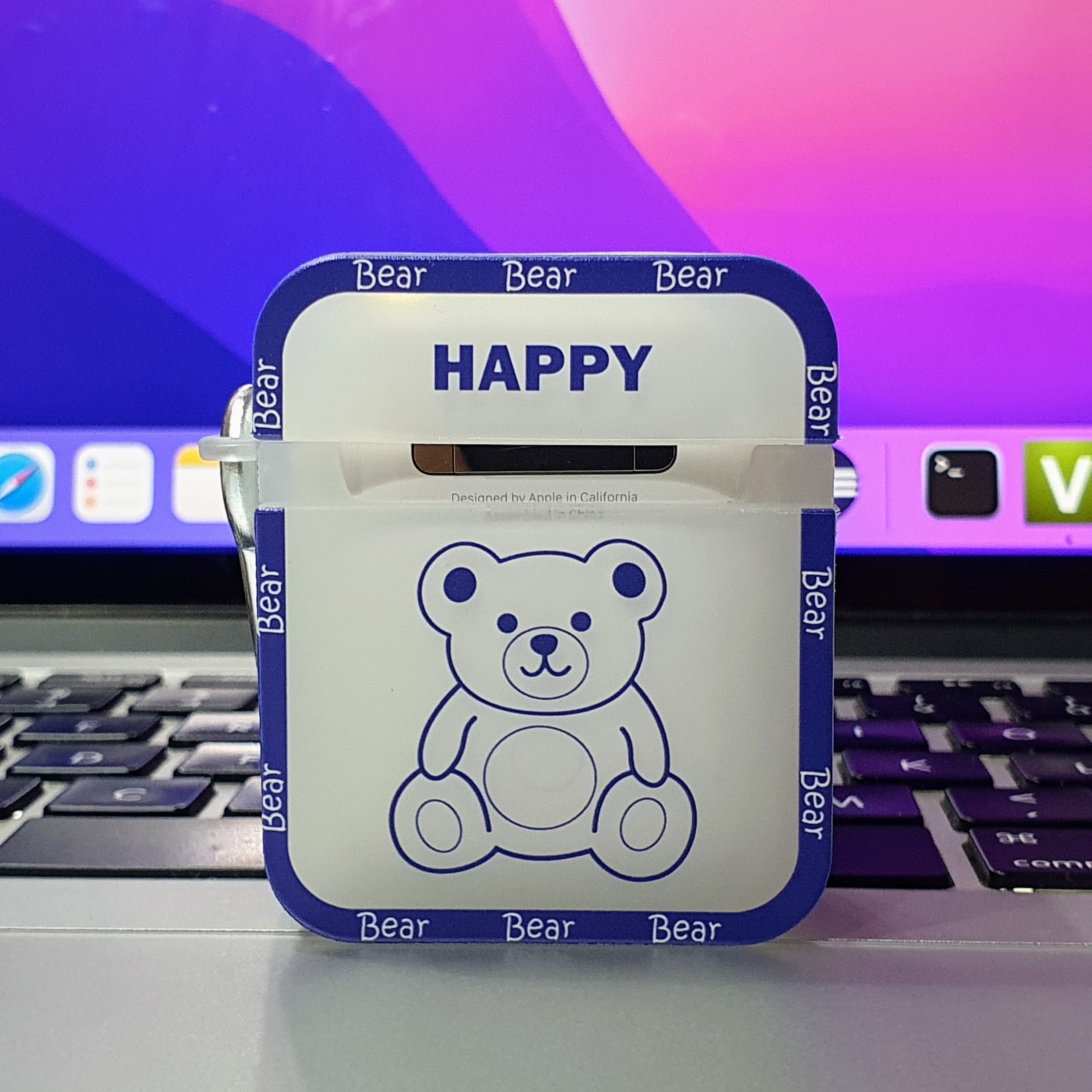 Case Ốp Dành Cho Airpods 1/2/Pro - Gấu Happy