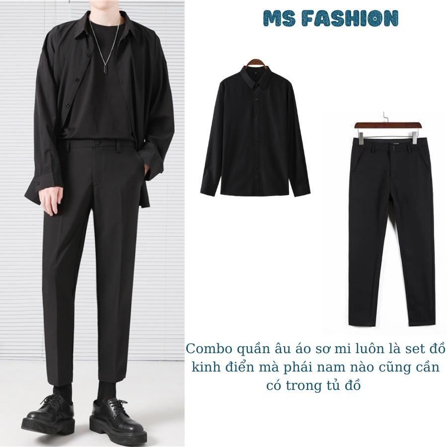 Áo sơ mi nam, sơ mi dài tay thời trang nam Menswear phong cách công sở chất liệu lụa mịn dáng Hàn Quốc không nhăn