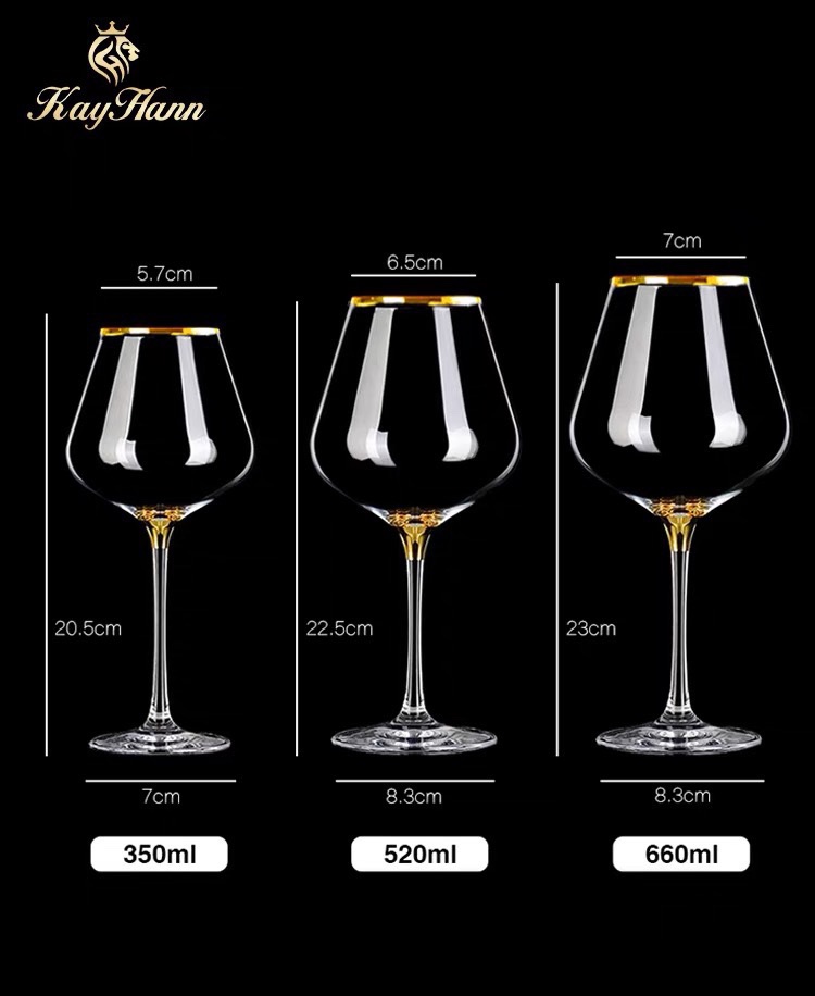 Bộ Ly Uống Ruou Vang Viền Vàng Sang Trọng Cao Cấp Hàng Mới Về