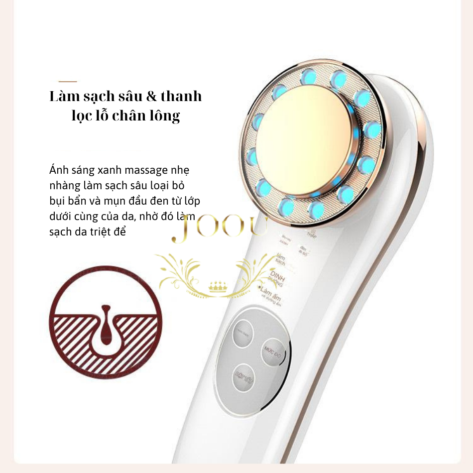 Máy Điện Di Ion Âm Dương và Ánh Sáng Sinh Học JOOU ES-1021 Máy Massage Mặt Công nghệ EMS