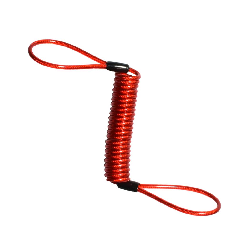2x150cm Alarm Locking Disc Safety Spring Reminder Motorcycle Cable Red
