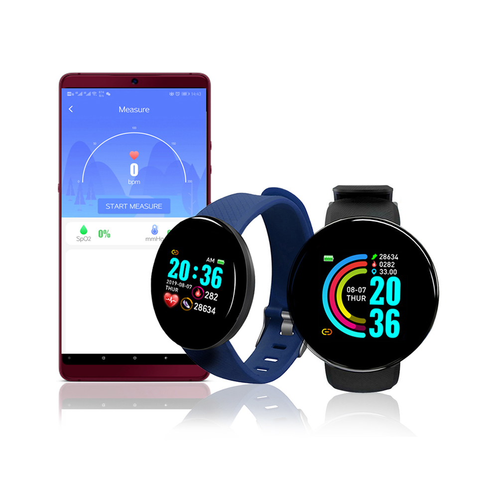 Đồng Hồ Thông Minh Đeo Tay D18 Màn Hình Cảm Ứng Màu HD 1,3 Inch HD Đo Nhịp Tim / Huyết Áp / Thông Báo Nhắc Nhở