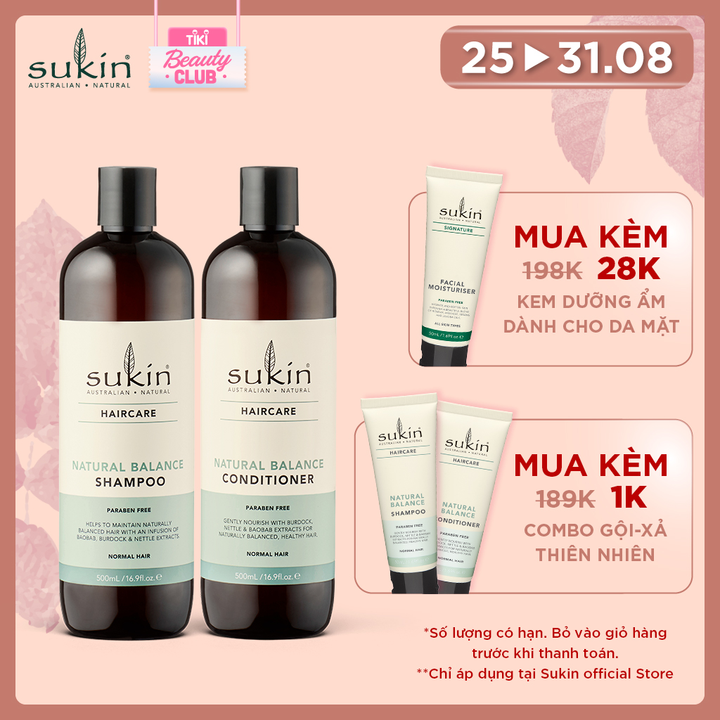 Combo Chăm Sóc Tóc Từ Thiên Nhiên Natural Balance Shampoo 500ml + Conditioner 500ml