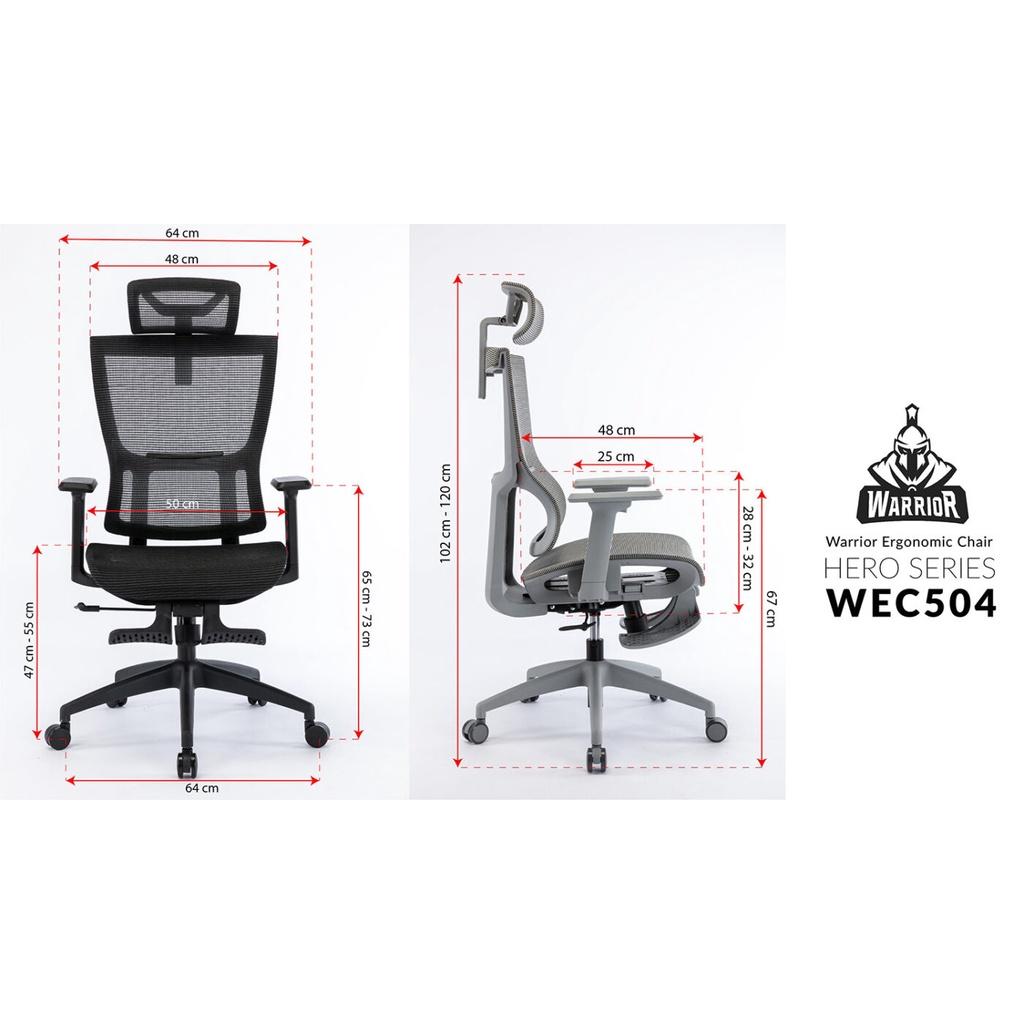 Ghế công thái học ergonomic WARRIOR – Hero series – WEC504 Black