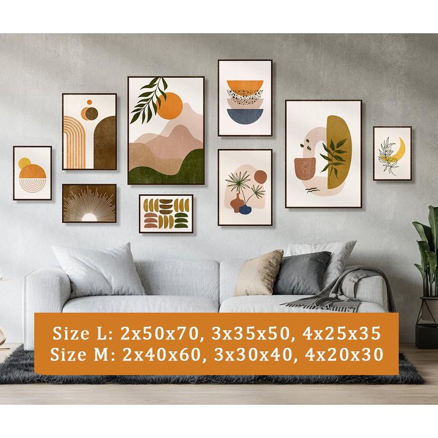 SET 9 TRANH TREO TƯỜNG PHÒNG KHÁCH - TIỆM TRANH 91 Tranh canvas Bắc Âu hiện đại, giá rẻ, tặng kèm đinh treo tiện lợi