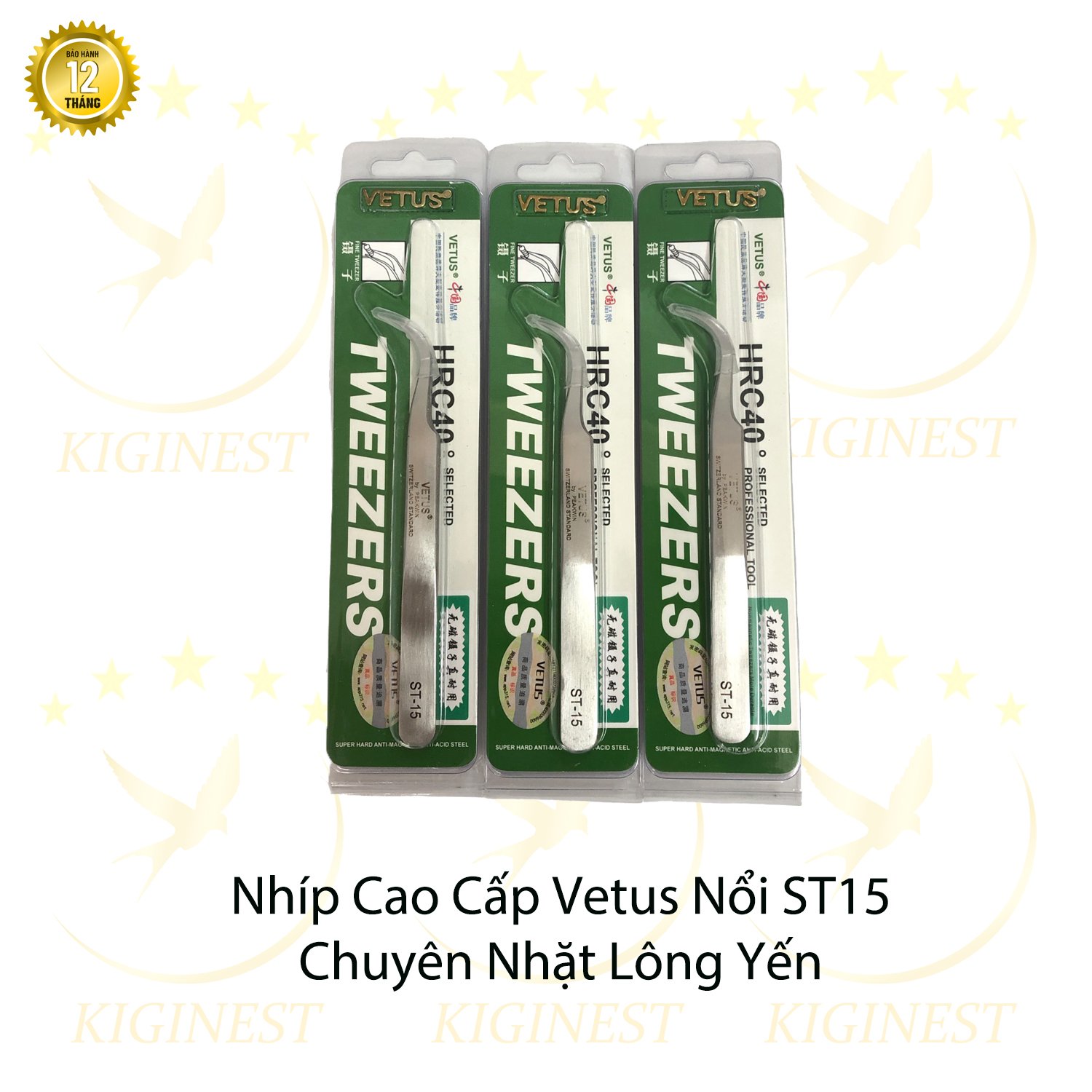 NHÍP THỢ XỊN CHỮ NỔI CAO CẤP VETUS ST_15 CHẤT LƯỢNG CHUYÊN NHẶT LÔNG YẾN NỐI MI VÀ GẮP LINH KIỆN ĐIỆN TỬ GỌN NHẸ