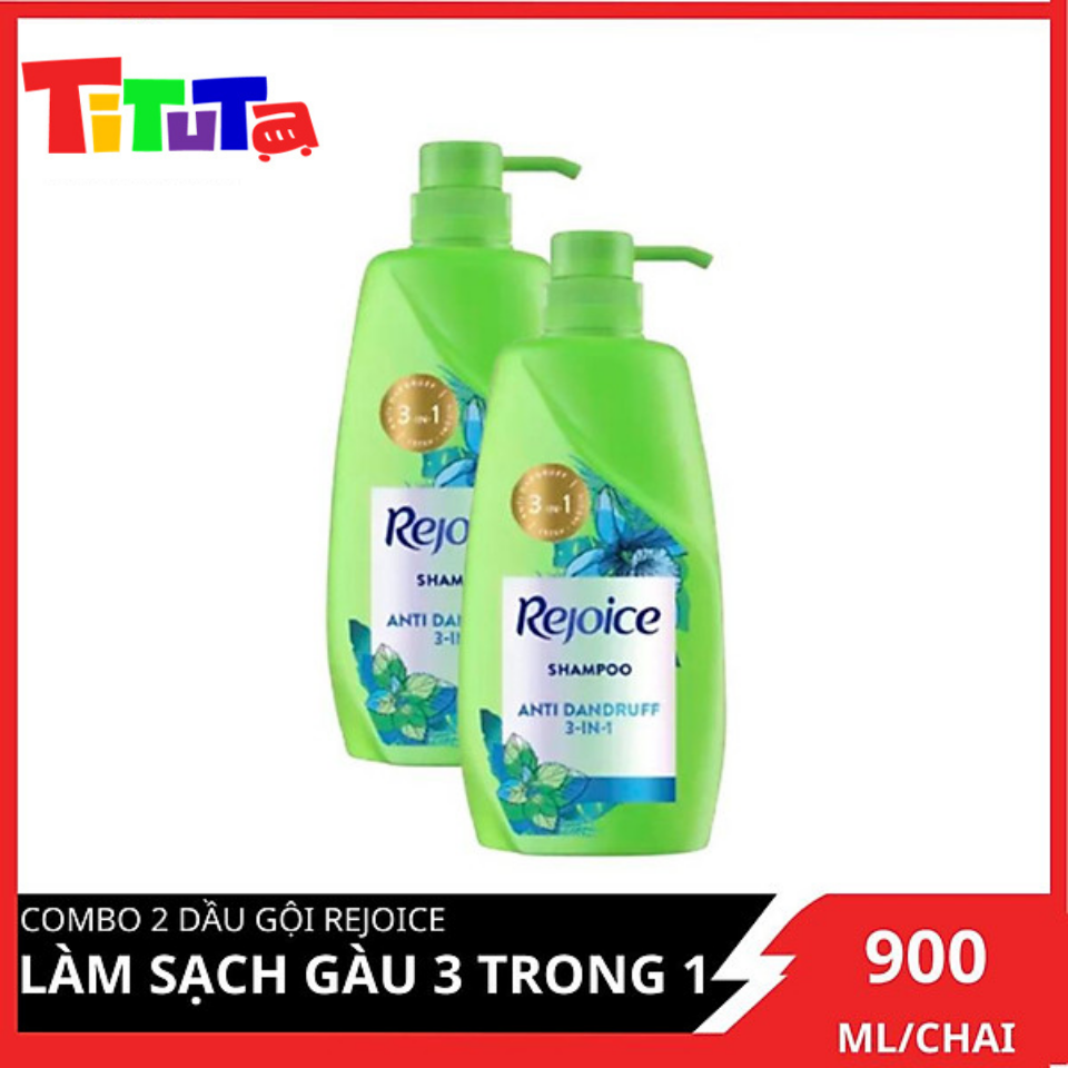 COMBO 2 Dầu Gội Rejoice Làm Sạch Gàu 3 Trong 1 900ml X2