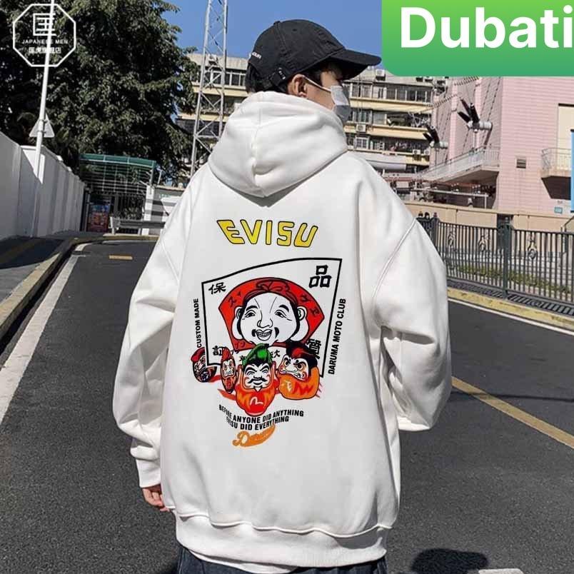 ÁO HOODIE NAM NỮ, ÁO KHOÁC NỈ EVISU FROM RỘNG DÀI TAY HOT TREND 20222 - DUBATI FASHON