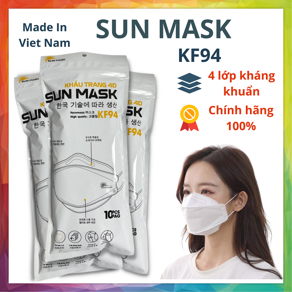 Combo 50 Chiếc Khẩu Trang KF94 UniMask, Hàn Quốc 4D 4 Lớp Kháng Khuẩn Chính Hãng - Có Tem Kiểm Định BYT