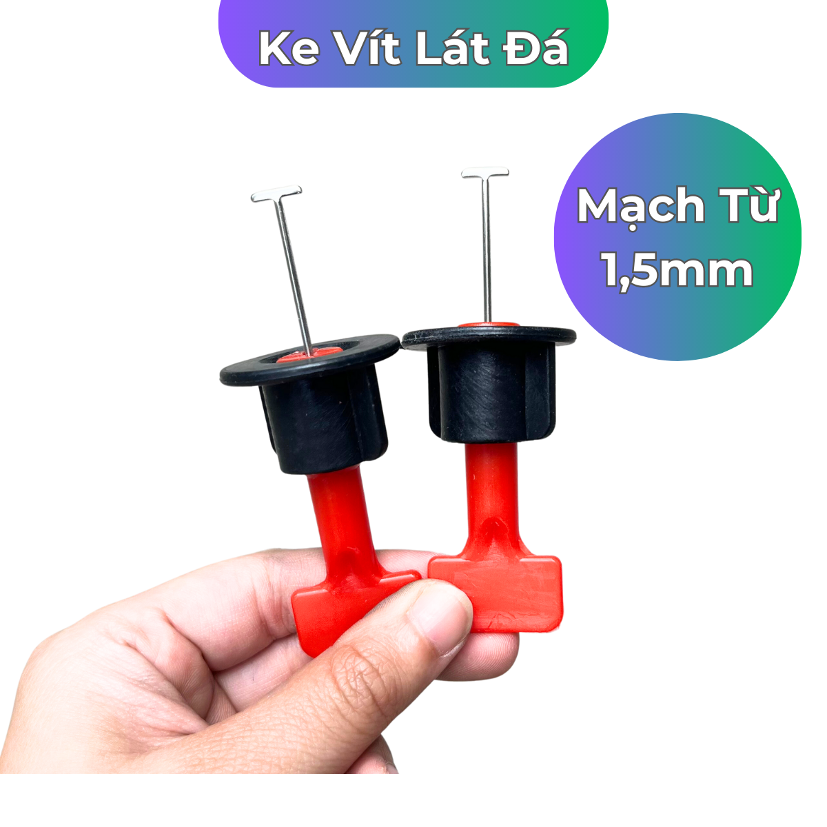 Ke Vít Lát Đá Dày Từ 1,2cm-3cm - Ke Vít Cân Bằng Gạch Đá Mạch Từ 1,5mm - Ke Cân Bằng Tái Sử Dụng Được Nhiều Lần - Gói 50 Chiếc Kèm Cờ Lê