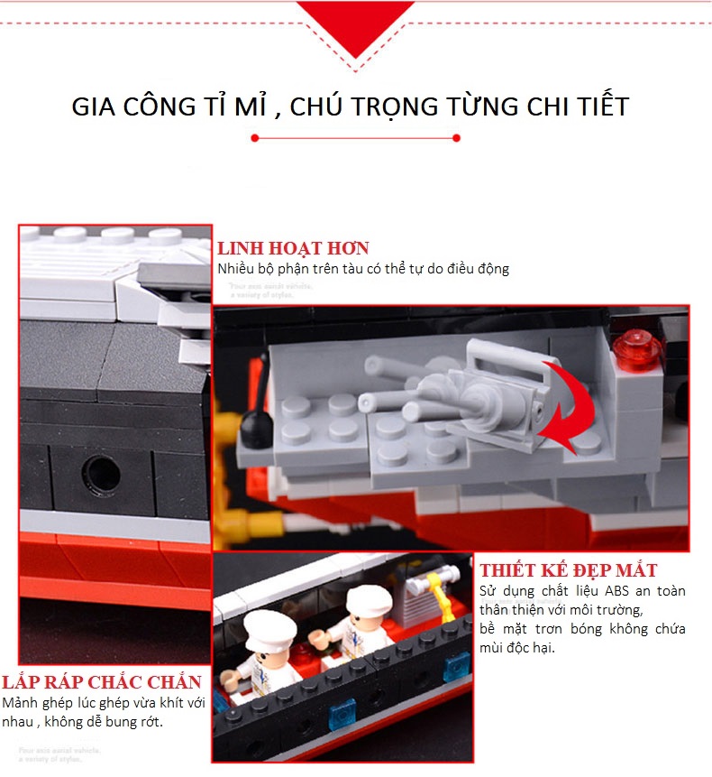 Bộ Đồ Chơi Lắp Ráp Hàng Không Mẫu Hạm Liêu Ninh Cho Trẻ Trên 6 Tuổi