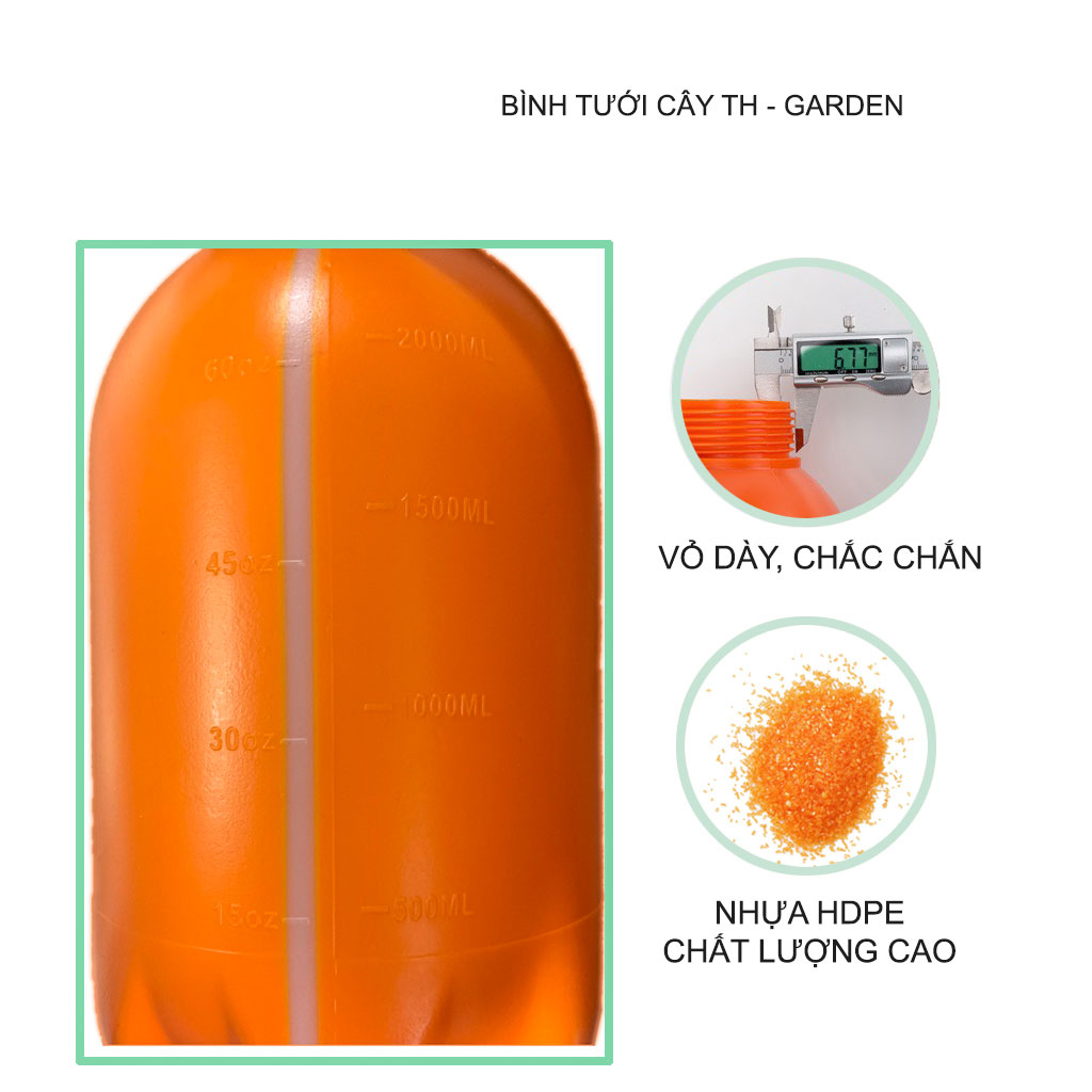 Bình Tưới Cây Cao Cấp TH Garden - Bình Tưới Nước Chuyên Tưới Cây Cảnh, Cây Hoa - Nhựa HDPE cao cấp siêu bền