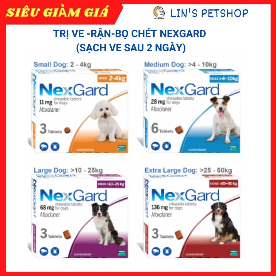 1 VIÊN NHAI D.IỆT VE RẬN , HẾT GHẺ NEX-GARD - 4-10kg