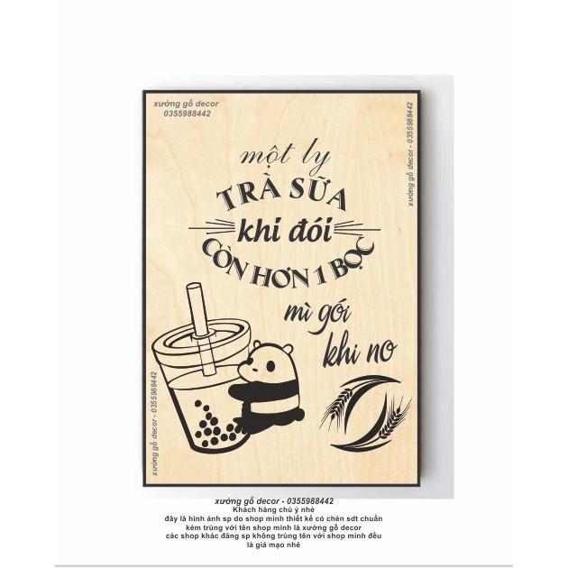 Tranh Trang Trí Quán Trà Sữa, Coffee Bằng Gỗ
