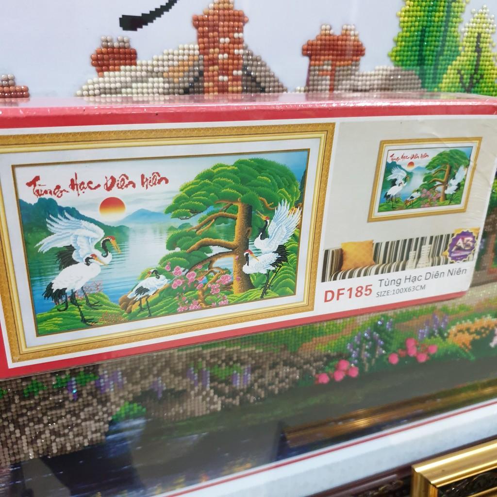 Tranh Đính Đá TÙNG HẠC DIÊN NIÊN . Kích Thước: 1m x 63cm