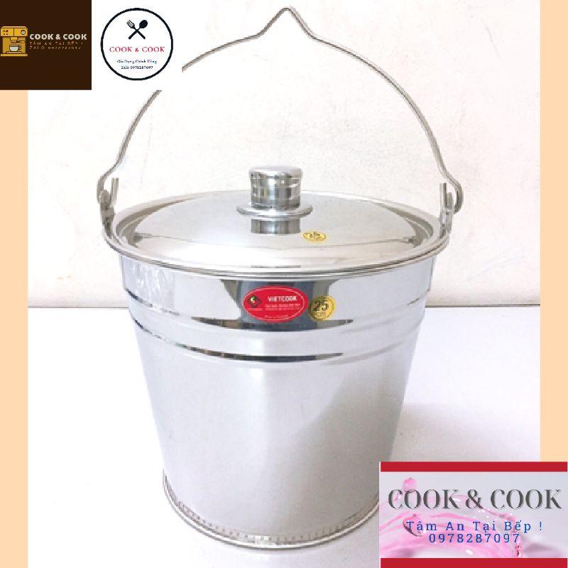 Xô inox size 18, 20, 25, 27, 30 có nắp, Xô inox 3, 5, 10, 15, 20 lít có nắp đậy