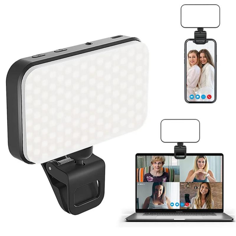 Đèn Led F6 Kẹp Điện Thoại / Laptop Dùng Để Livestream, Chụp Hình Có 3 Chế Độ Sáng Có Thể Điều Chỉnh Và Sạc - Hàng chính hãng