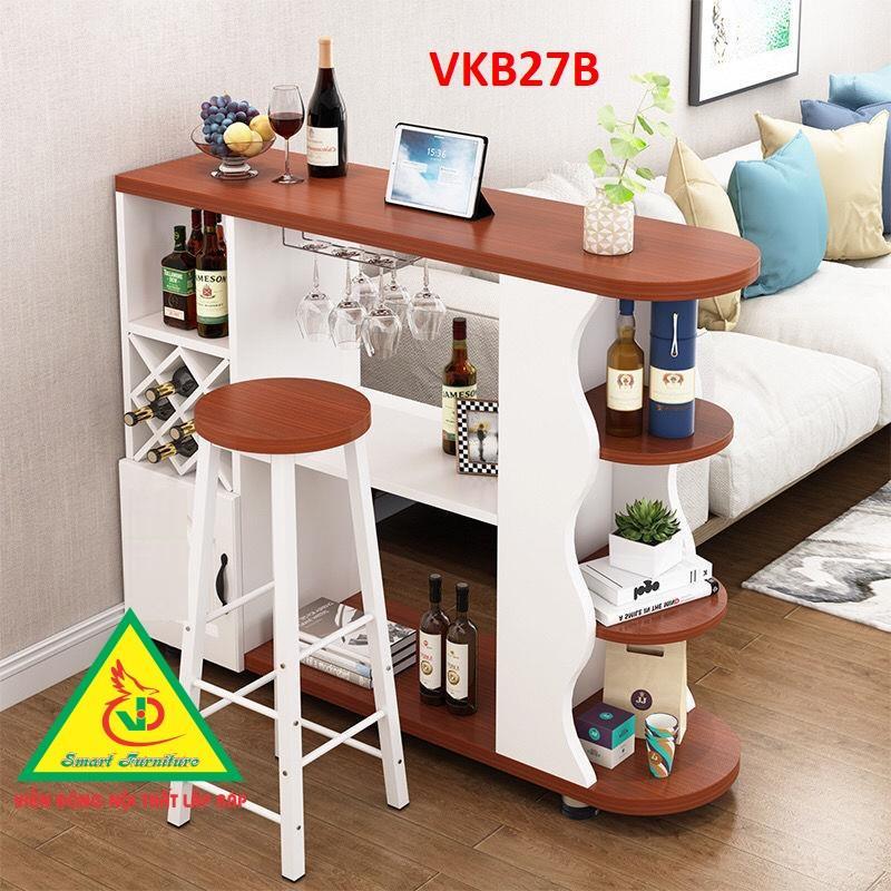 Quầy bar mini kết hợp tủ rượu VKB027B ( không kèm ghế) - Nội thất lắp ráp Viendong Adv