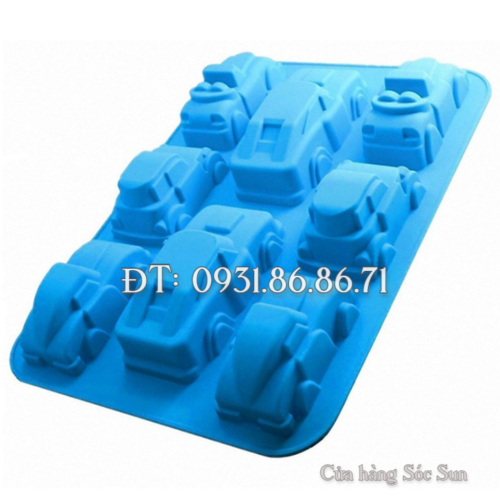 Khuôn silicon 8 chiếc xe hơi – Mã số 1386