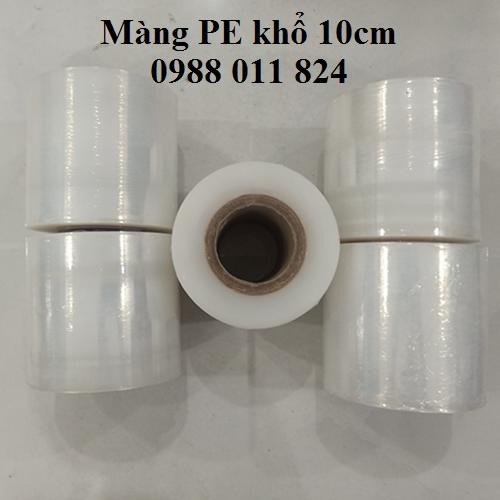 Màng chít khổ 10cm x 0.5kg - Màng bọc nilon - Cuộn nilon PE bọc hàng, cuốn bụng, ghép cây