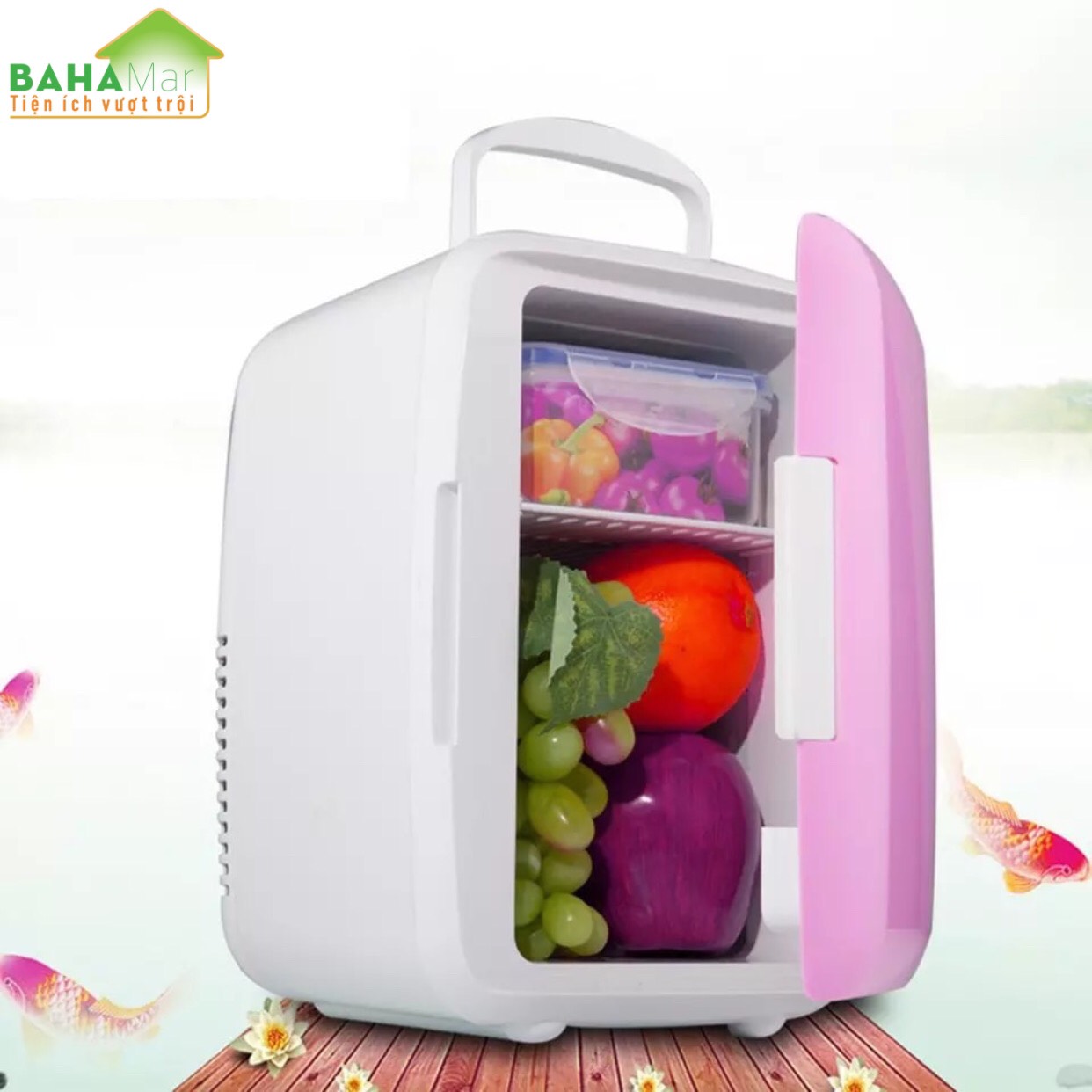 TỦ LẠNH MINI 4L ĐỂ TRÊN XE HƠI, PHÒNG NGỦ, BẢO QUẢN MỸ PHẨM "BAHAMAR"