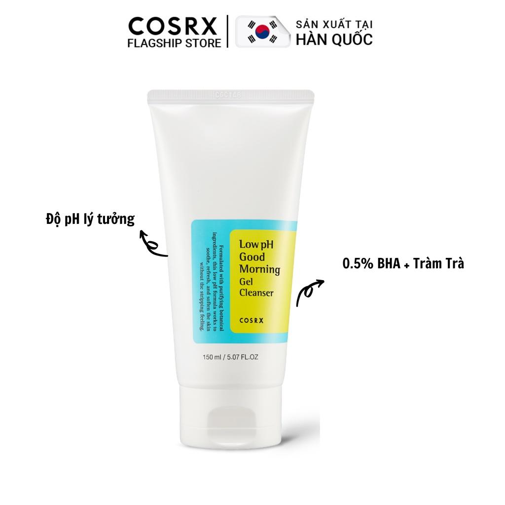 Gel Rửa Mặt Tràm Trà, 0.5% BHA COSRX Low pH Good Morning Gel Cleanser 150ml