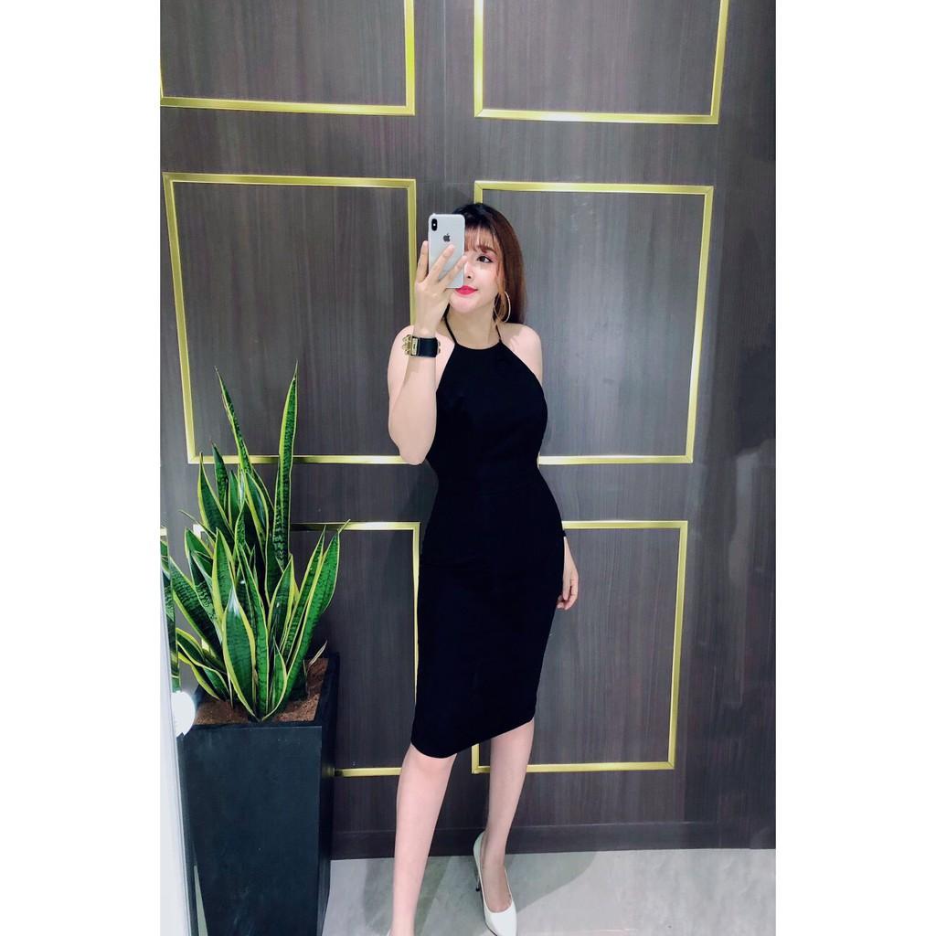 Đầm body yếm dây cột cổ