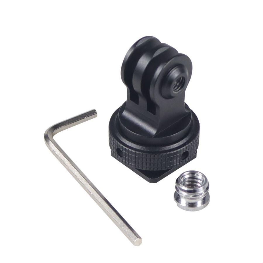 360 Xoay Bộ chuyển đổi giày lạnh Chân máy Chân máy 1/4 "3/8" cho GoPro Black Mini 11 12 Hành động 3 2 Máy ảnh màn hình lồng máy ảnh LED