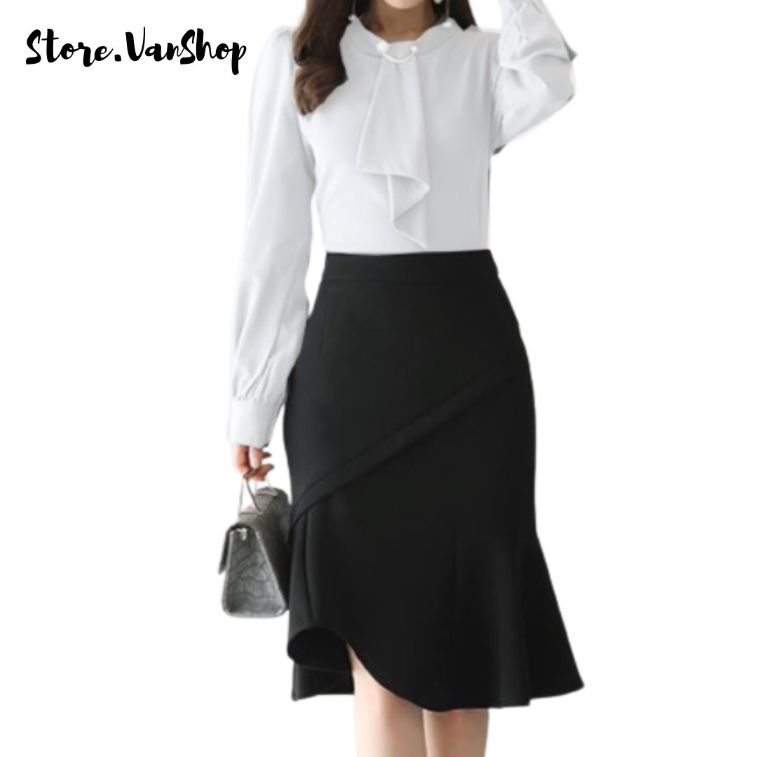 Chân váy đuôi cá phong cách công sở chất liệu vải co giản tốt, thoáng mát Storevanshop CV0015