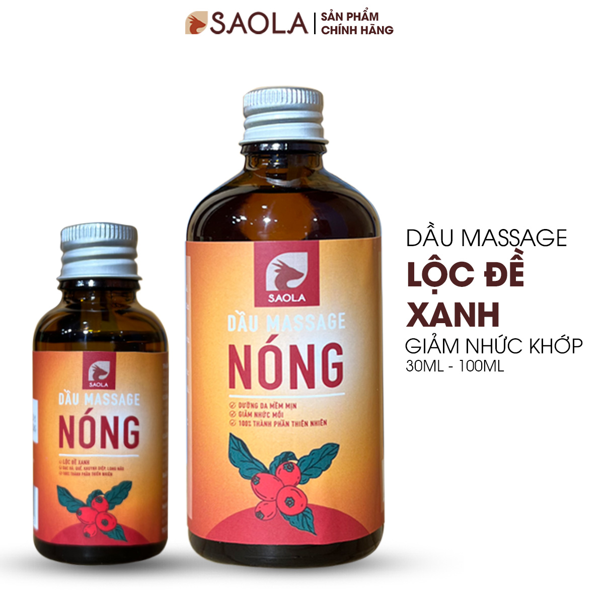 Dầu Nóng Massage Giảm Đau Nhức Mỏi Xương Khớp Và Toàn Thân, Giúp Ngủ Ngon, Vận Động Tốt 30ml, 100ml