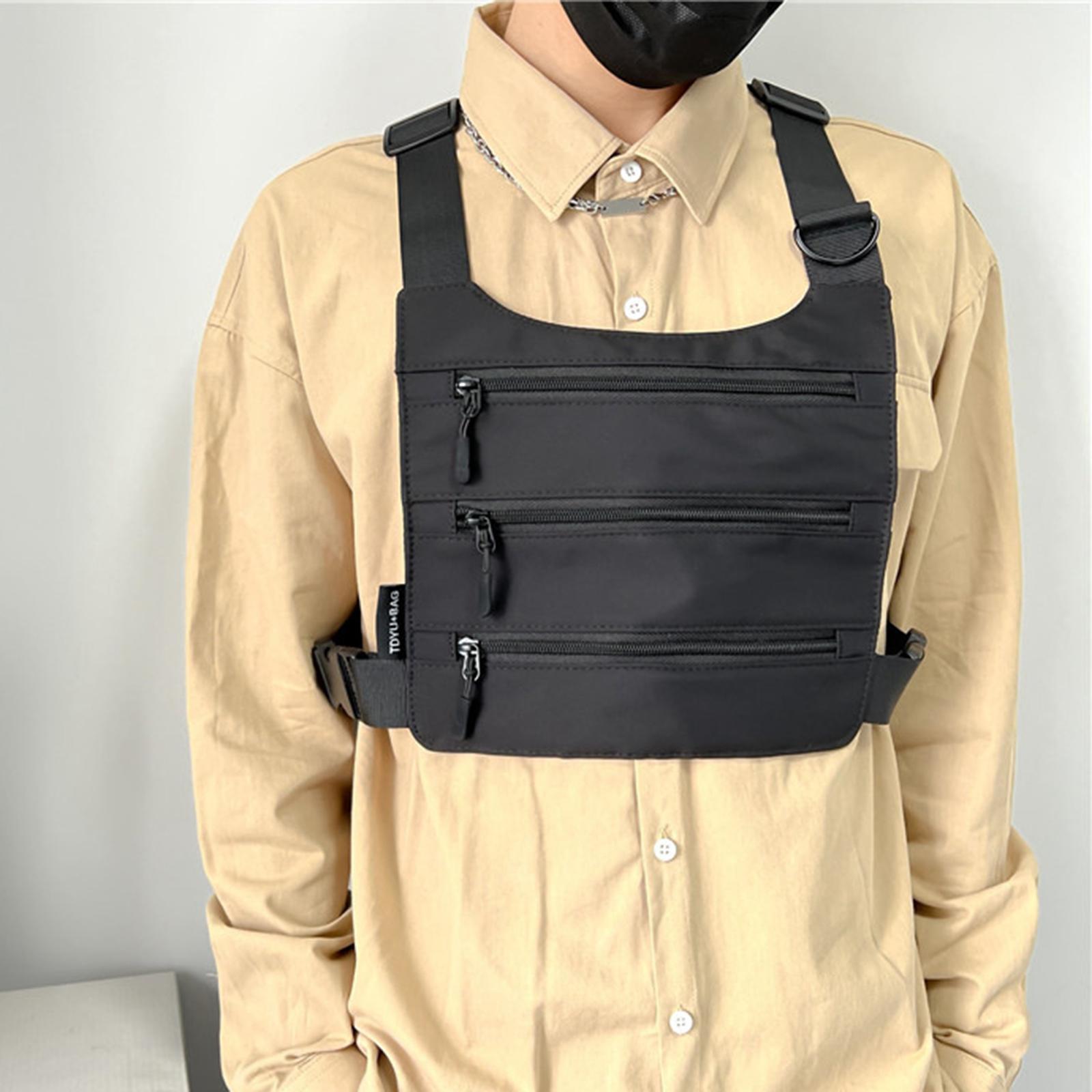 Multi Pocket Chest Pack Men Women Harness Equipment Lightweight for Hiking