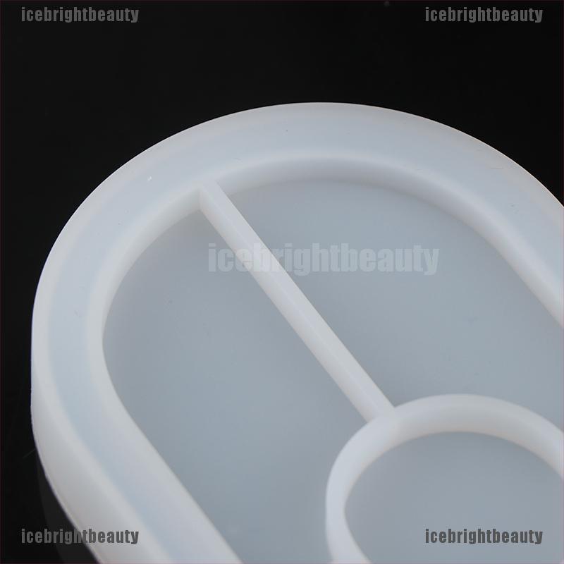 ICEB Concrete Oval Mold Ashtray Coaster Square Flexible Silicone Tray Mold Epoxy