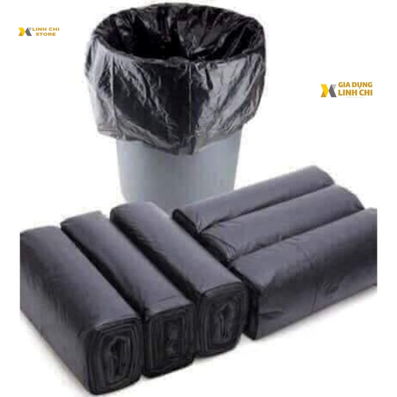 Combo 6 Cuộn Túi Đựng Rác Gia Đình, Bao Đựng Rác Văn Phòng, Trường Học Tiện Lợi Màu Đen