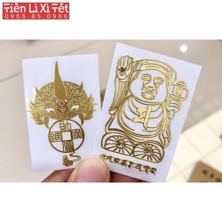 Bộ 4 miếng dán màn hình điện thoại linh phù tài lộc may mắn 2021