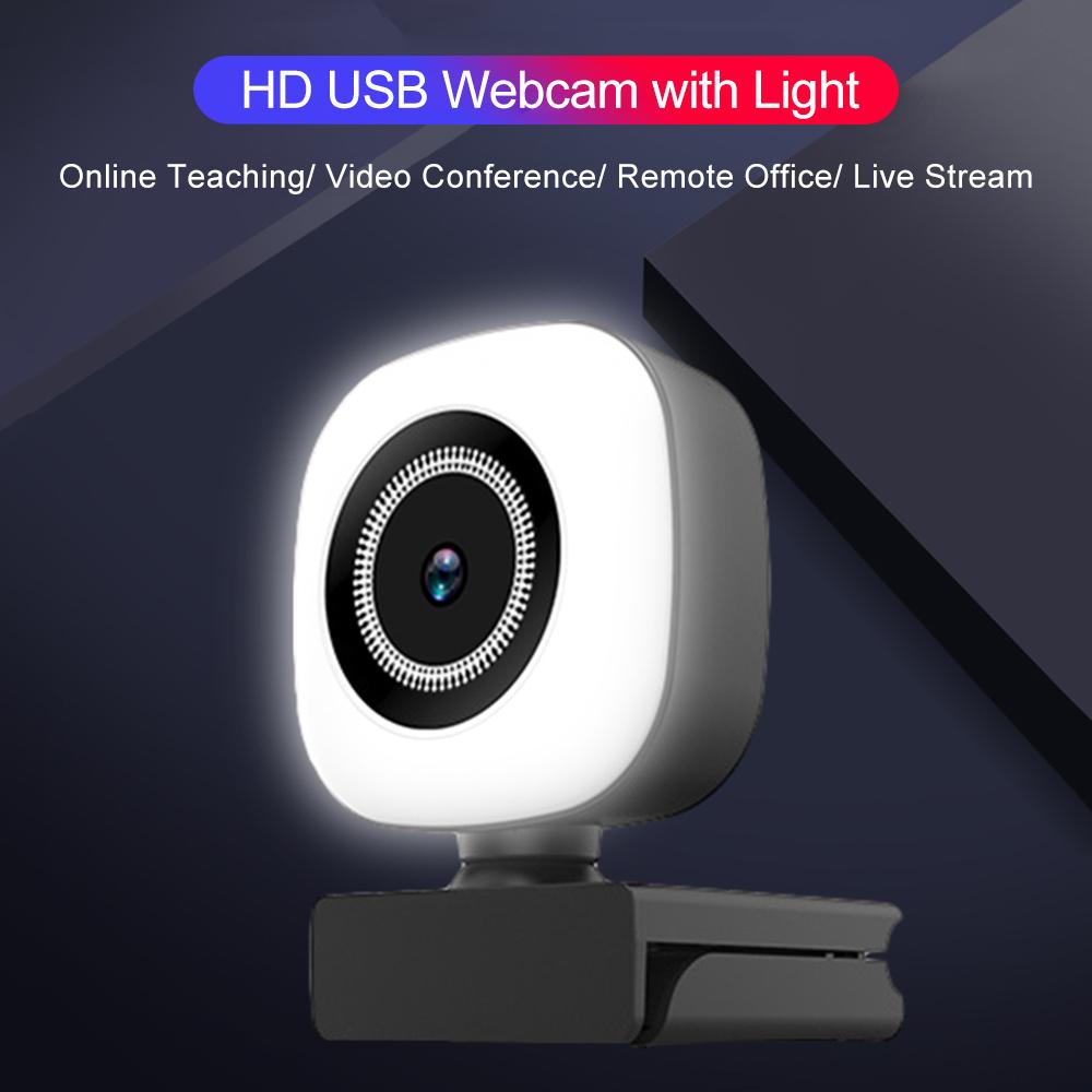 Webcam 2K cắm và chạy USB với đèn micrô tích hợp để phát trực tiếp video cuộc gọi video hội nghị truyền hình giảng dạy trực tuyến
